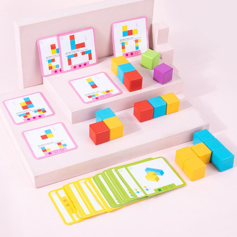 

New number sense logic thinking square color building block children s puzzle early education building fun game wooden toy