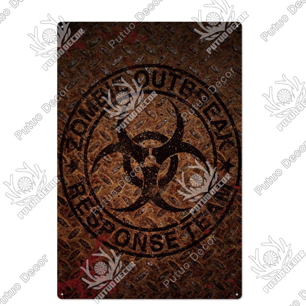 Decor Zombie Vintage Tin Sign Plaque Metal Plate Retro Posters Wall Decor for Bar Pub Club Man Cave Art Painting