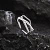 Geometric Twist Weave Ring for Men Boys,Stacked Open Finger Rings,Adjustable Hiphop Minimalist Statement Jewelry Gift for Him