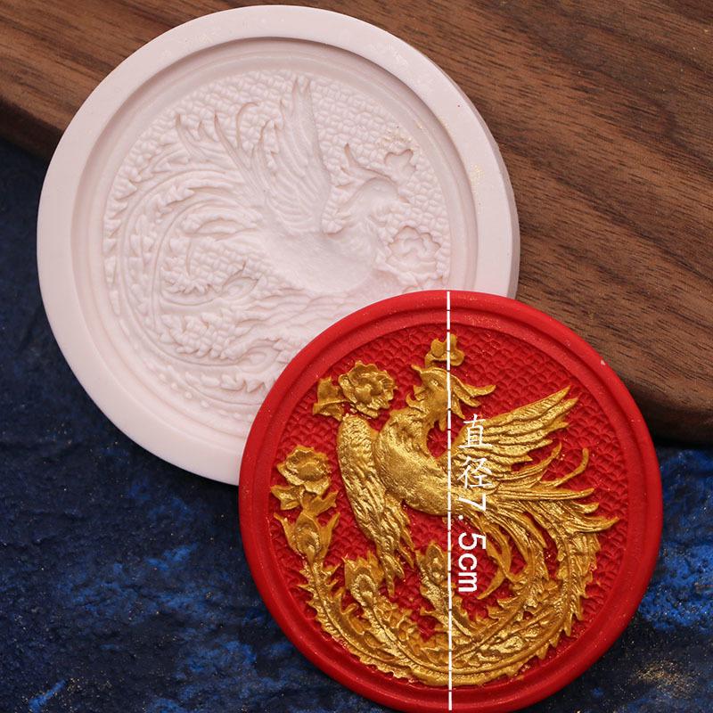 Fondant Silicone Mould China Dragon Phoenix Style Cake Mould Chocolate Fondant Mould Baking Tools