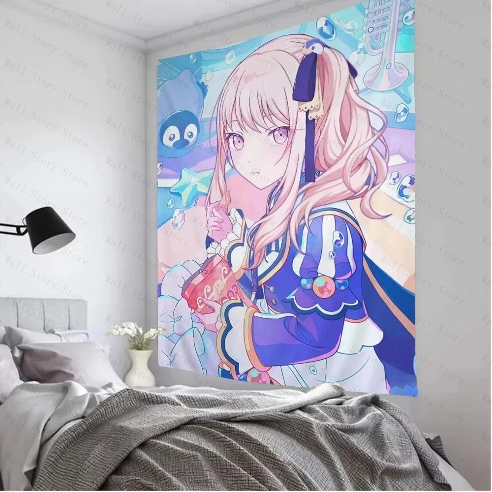 VIKAMA Japanese Anime Tapestry Wall Art Adorable Mizuki Akiyama Style Aesthetics Cute Home Decor for Bedrooms and Living Rooms