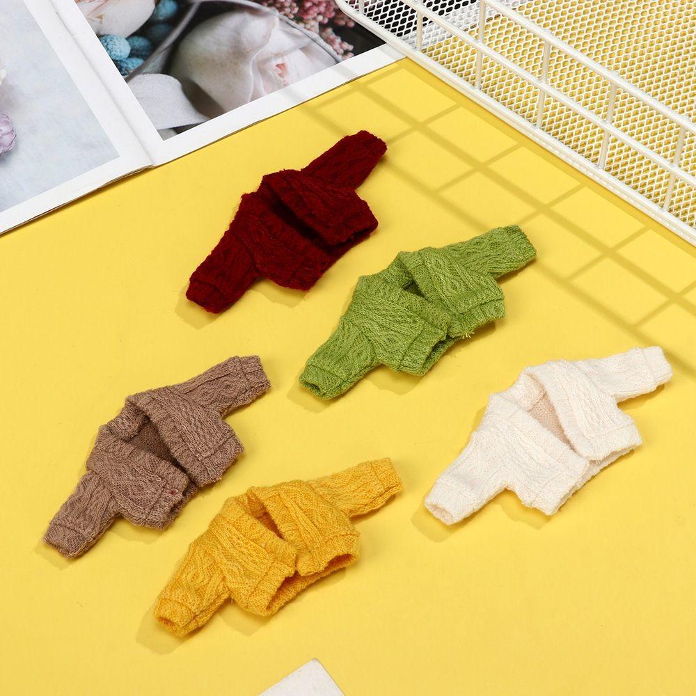Lace Collar Sweater 1/11 1/12 Doll Mini Cardigans OB11 Doll Accessories Tops Handmade Knitted Sweater Casual Dress Clothes