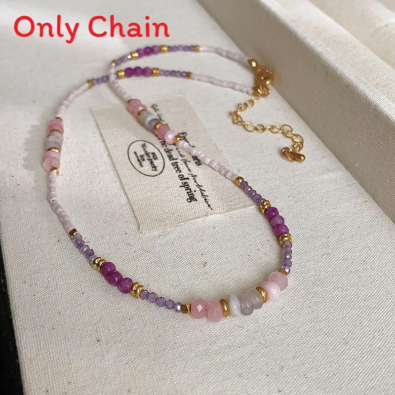 Handmade Natural Stone Geometric Necklace For Women With Artistic Vintage Look