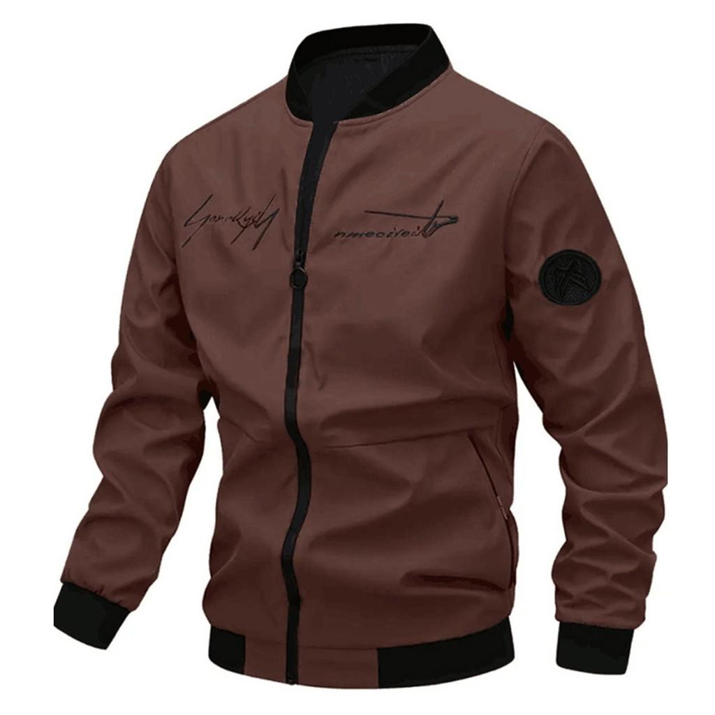Erkek İlkbahar Beyzbol Yaka Düz Renk Ceket Erkek Günlük Ceket Bol Üstler