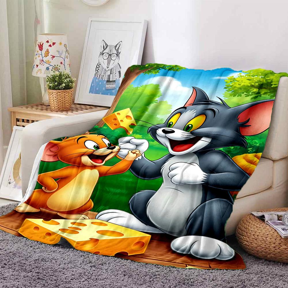 

1pc Tom and Jerry Flannel Blanket Soft Warm Throw for Home, Office, Travel, All-Season Cozy Bedding GiftL1090 80cmx120cm(31inx47in)