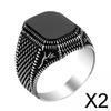 2xFather's Day Ring Valentine's Gift Men's for Birthday Wedding Party Size 8