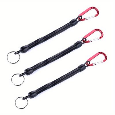 Angel-Lanyards, 22 cm, einziehbare, gewickelte Leine mit Karabiner, Bootfahren, Angelseil, Halteseil, Angelwerkzeuge