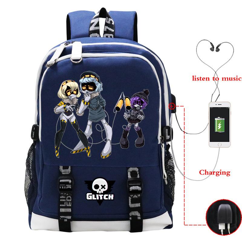 Murder Drones Leisure Travel Backpack Multifunctional USB Student School Bag Large Capacity