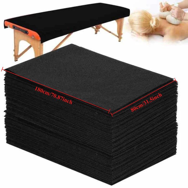 50/100pcs Thickened Black Disposable Bed Sheets PP Non-Woven Fabric Special for Beauty Salon Massage Mattress