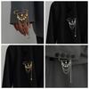 Iron Heart Brooch Pin Heart Shape Pendant Multi-Function Pin Fashion Chain Tassel Badge  Daily