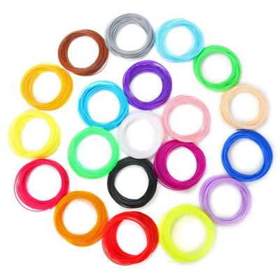 20 Rolls 3D Pen Filament PLA 10.9yd Length Assorted Colors Smoothing Safe 3D Pen Filament Refills