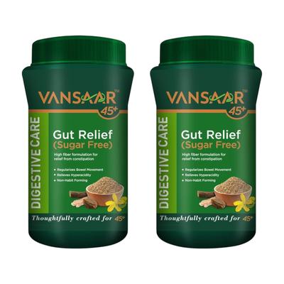 Vansaar Gut Relief Proszek Bez Cukru 200g X Opakowanie 2 szt. | Ajurwedyjski Oczyszczacz Żołądka Na Zaparcia Wzdęcia Gazy