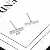 Trendy Bar Shape Women's Small Earrings Mini Ear Jewelry Gold Silver Vertical Bar Simple Design Stud Earrings