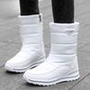 Botas de neve femininas de inverno com pelo, grossas, acolchoadas, impermeáveis, confortáveis, quentes, anti-frio, leves, para caminhada, impermeáveis, antiderrapantes, de cano médio