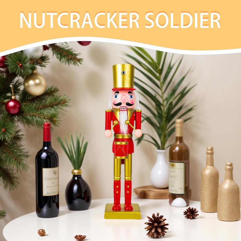 Nutcracker Christmas Decor Wooden Nutcracker Christmas Decorations Table Decor For Holiday Indoor Fireplace Apartment Office