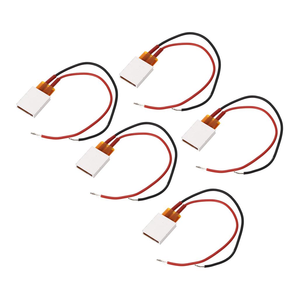 5 Stück PTC Heizplatte Aluminiumlegierung Keramik Thermostatisch PTC Heizelement 200 Grad Celsius Rotes Schwarzes Kabel