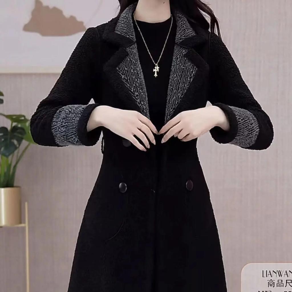 Women Autumn and Winter Double Sided Wear Suit Collar Woolen Jacket Female Woolen Coat On Both Sides