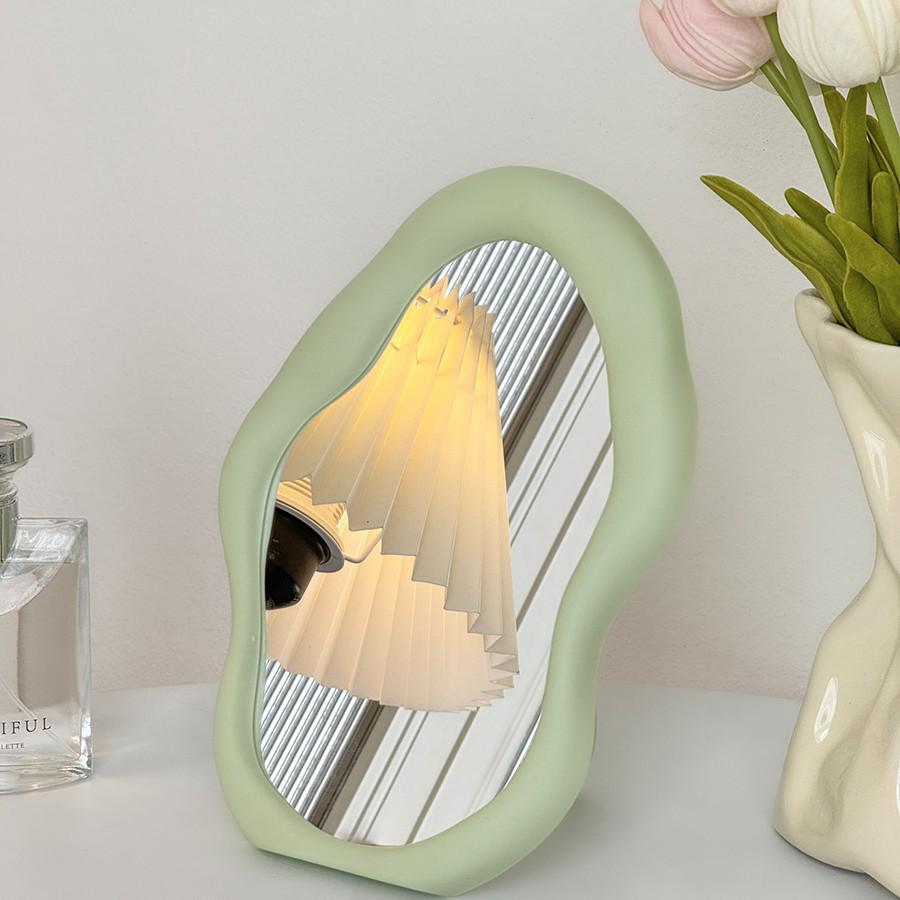 Simple Desktop Cream-Style Cloud Makeup Mirror for Dorm Rooms зелёный