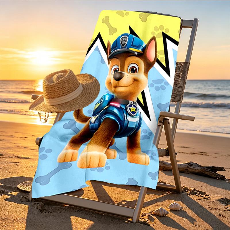 PAW Patrol Print Beach Towel Design, Soft, Lightweight. for Home Bathroom, Spa, Pool, Yoga, Surfing, Camping, Gift for Family, Friend
