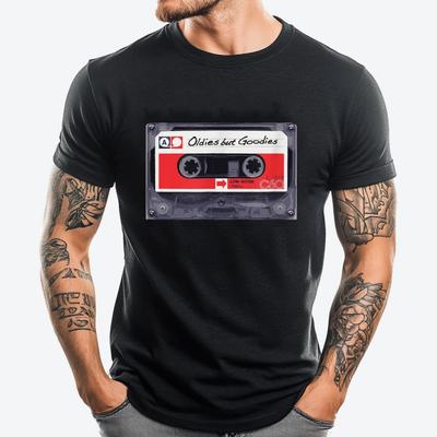 Retro Cassette Tape With Oldies But Goodies Music Black Graphic T Shirts Designer Clothes Men Creative
