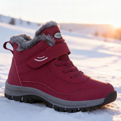 Windproof Warm Snow Boots for Women Mid-Calf Boots Thick Plush Lining Anti-Cold Snowy Days Shopping Travel Winter Activities