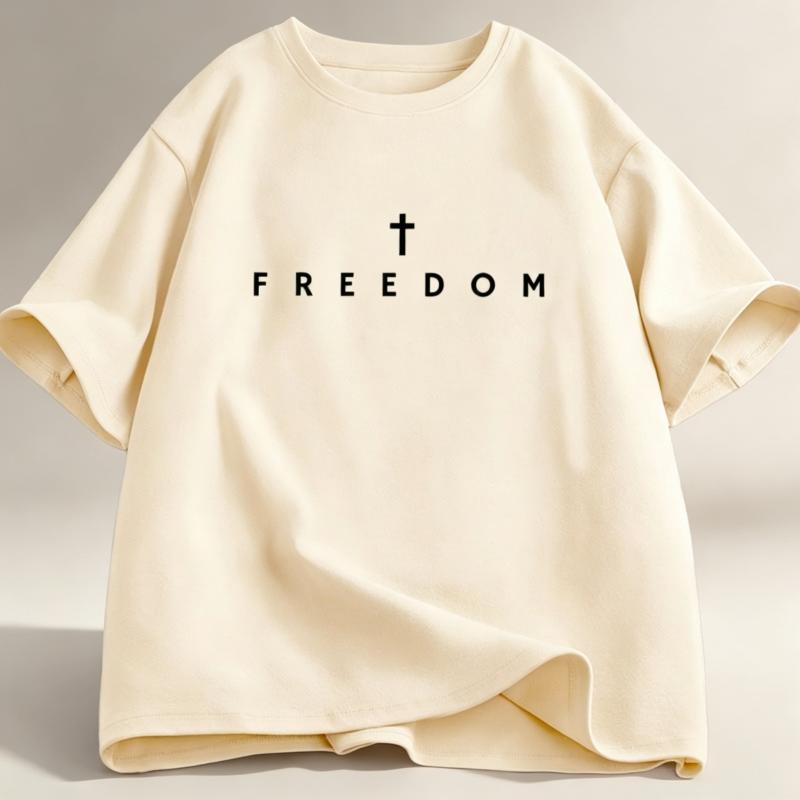 Freedom TShirt Charlie Kirk Christian T Shirt Jesus Minimalist Christian Tees Cotton Comfortable Unisex Tee Shirt Streetwear