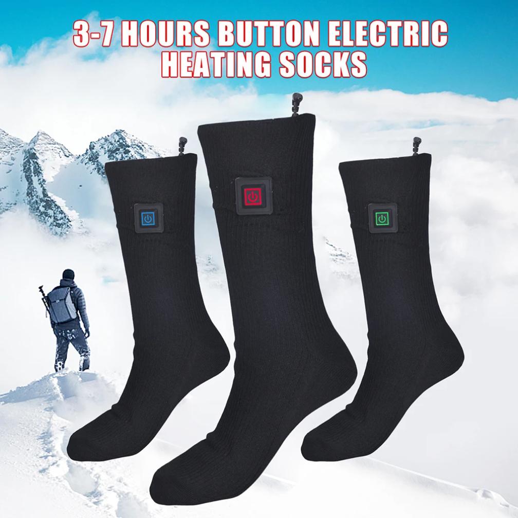 1/2/3Pair Winter Heated Socks Heating Warm Long Socks Anti Slip Battery Powered Cold-Proof Skiing Sock For Outdoor Skiing Hiking