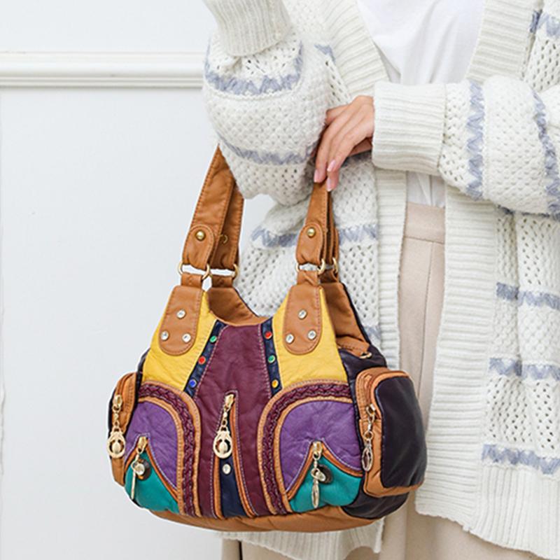 Leather Casual Crossbody Bags for Women 2024 Ladies Luxury Designer Tote Handbag Top-Handle High Quality Shoulder Bag