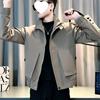 Men's Khaki Stand Collar Casual Jacket - Handsome & Trendy for Spring/Autumn