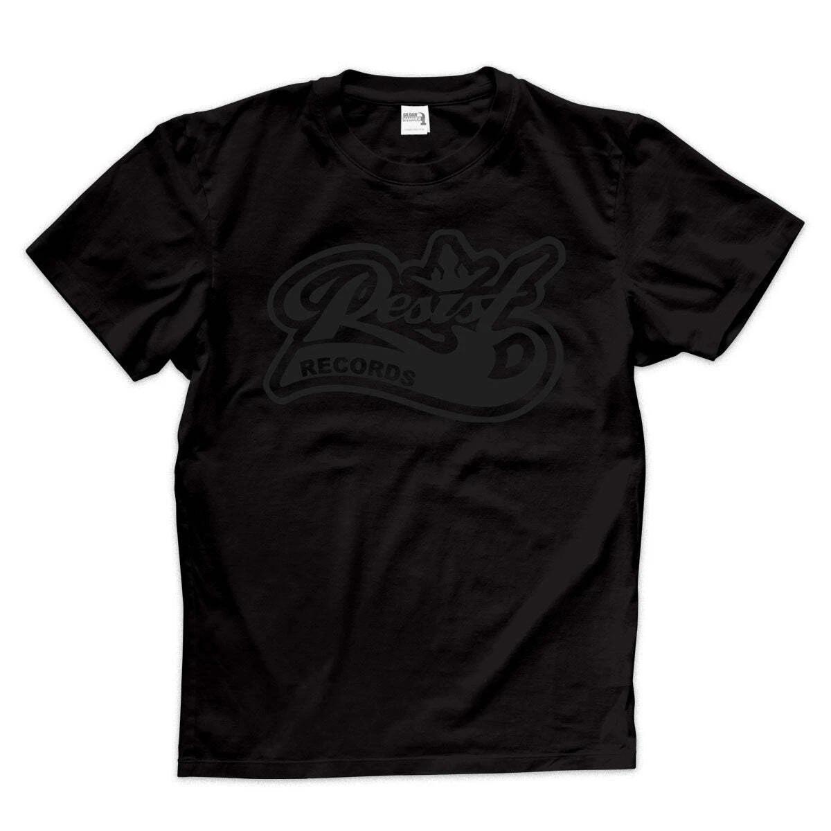 New Music Resist  Logo  Black on Black T Shirt M
