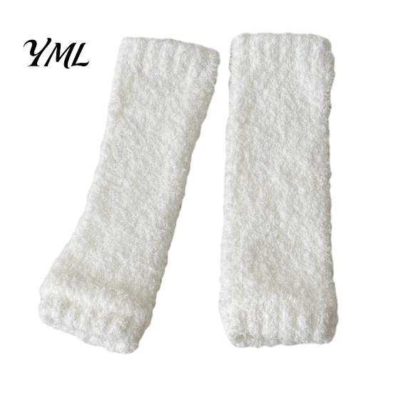 Thermal Cold Protection Socks Thickened Knee Sleeve for Women, Winter Warm Coral Fleece Leg Warmers, Breathable Autumn Home Essentials Pads