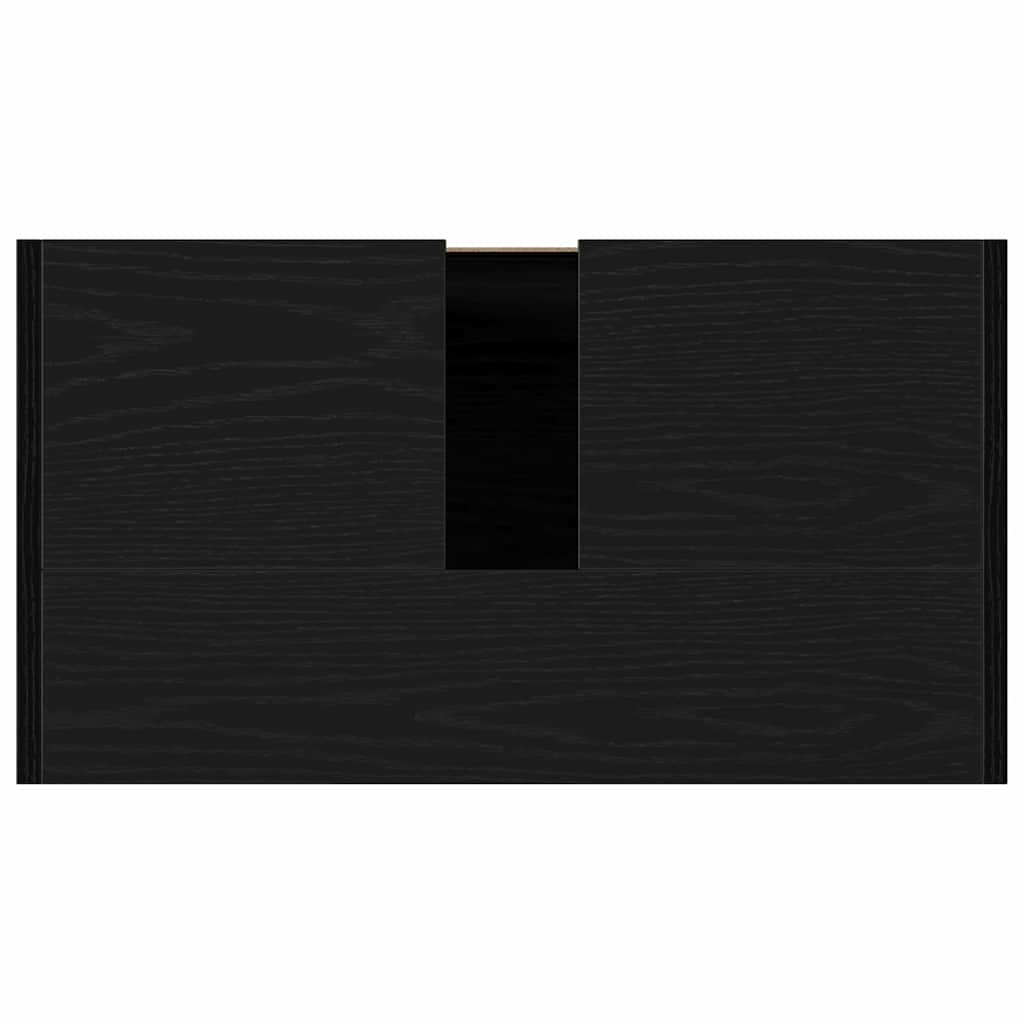 Bathroom Cabinet with Door Black Oak Effect 60 x 33 x 60 cm