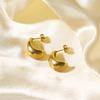 Stainless Steel Earrings For Women Gold Color Texture LOVE Shell Stud Ear Accessory