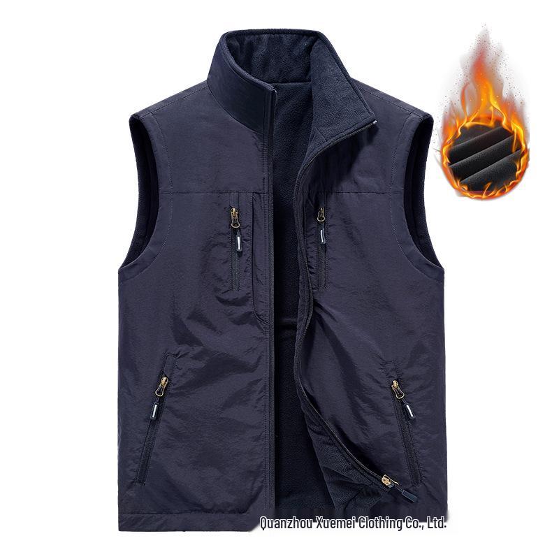 Men's Reversible Autumn/Winter Vest - Youth Outdoor Loose Fit Plus Size Sleeveless Gilet (1806A)