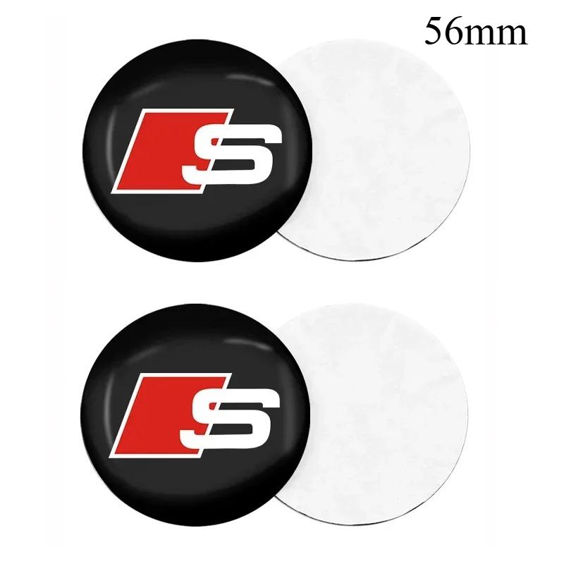 For Audi TT Q3 Q5 Q7 Q8 B5 B6 B7 B8 B9 Q7 8P 8V 8L A3 A4 A5 A6 A7 A8 4pcs Car Wheel Center Hub Caps Sticker Emblem Accessories