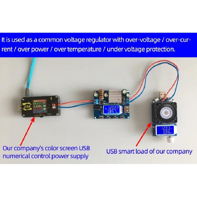 Automatisches Aufwärts-Abwärts-Modul, einstellbar, Konstantspannung, Konstantstrom-Netzteilmodul, DC-DC 5-30V auf 0,6-30V, LCD-Voltmeter