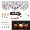LED Triple Gauge Kit 2" 52mm Water Temperature Gauge+Voltage+Oil Pressure Meter with Sensor for Petrol Racing Car 12V