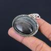 Natural Silver Sheen Obsidian Gemstone Pendant 925 Sterling Silver For Girls