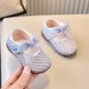 Pearl Princess Toddler Lace Mesh Walking Sandals - Soft Sole, Breathable Summer Shoes for Little Kids
