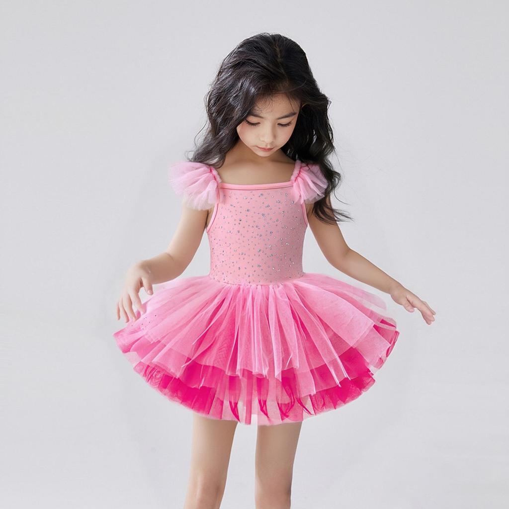 Girls' Summer Ballet Dress: Dance Costume with Suspender Leotard & Grading Skirt