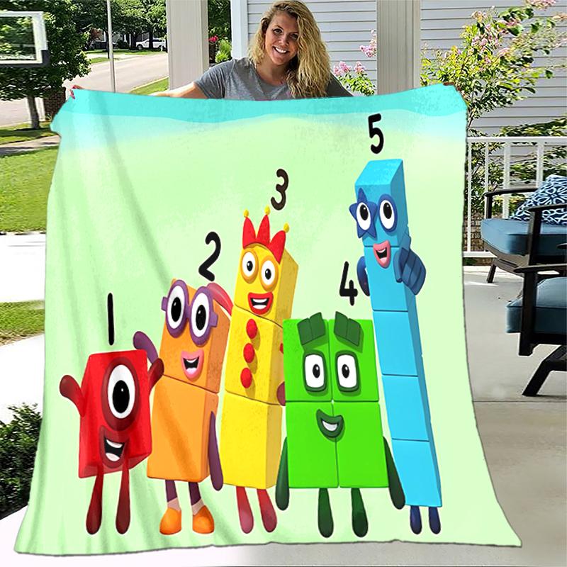1pc Blanket Numberblocks3 Print Design, Lightweight Blanket for Sofa, Bed- Soft &Warm, Gift for All Seasons like Christmas, Halloween
