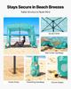 VEVOR Beach Cabana, 1.83 x 1.83 m Beach Canopy with Side Wall, UPF 50+ Protection Easy Setup Cabana Tent with Sand Pockets