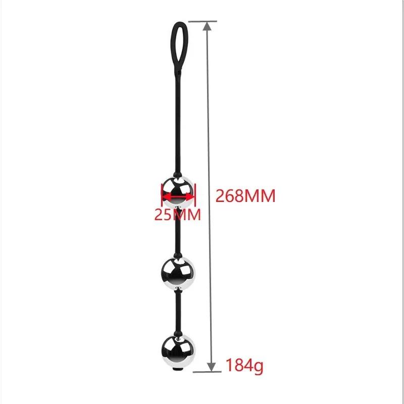 3 Size Metal Anal Beads Butt Plug Silicone Rope Geisha Balls Weighted Vaginal Kegel Exerciser Erotic Sex Toys for Woman