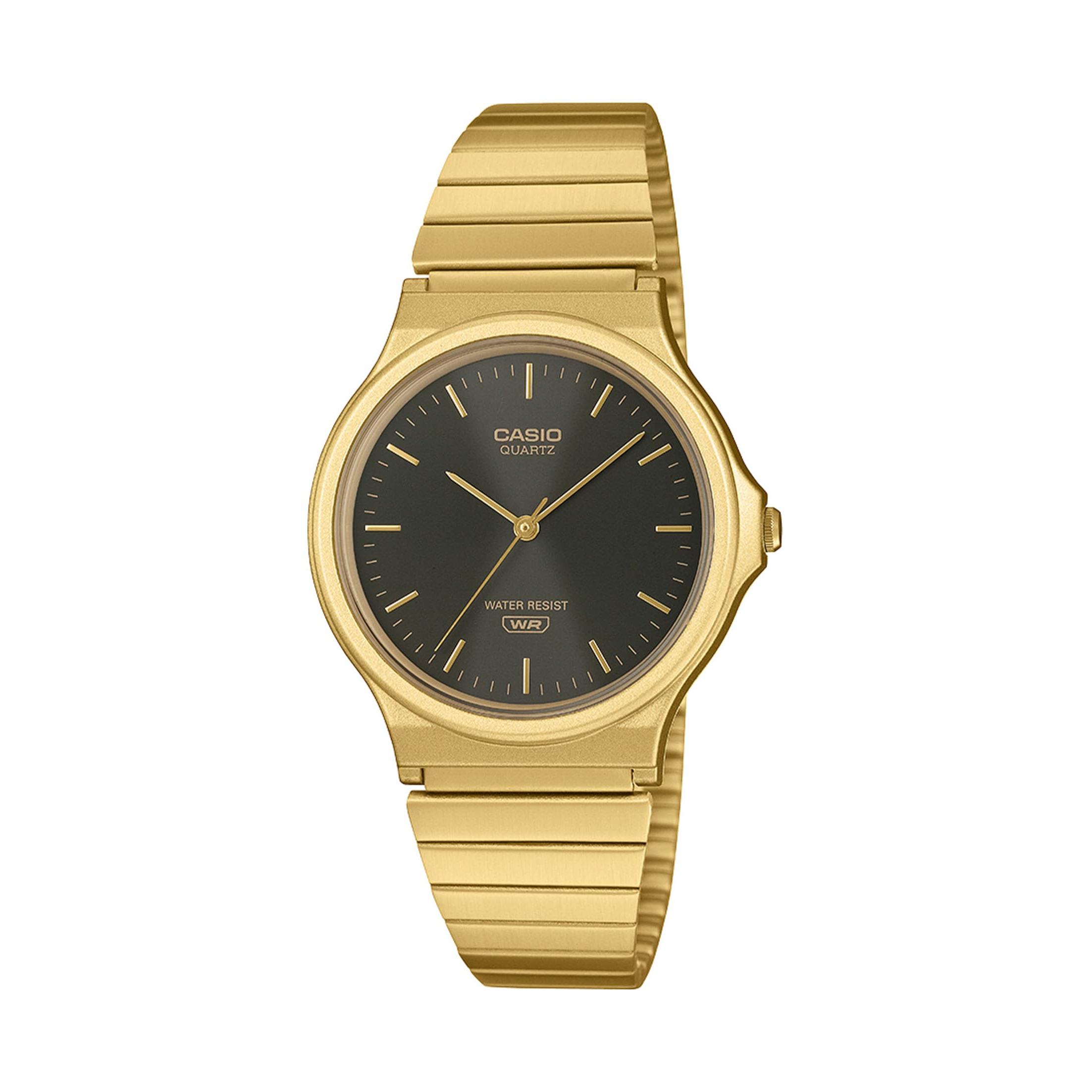 Мужские часы Casio MQ-24GA-1AJF Черно-золотые Япония Оригинальные Аналоговые Классические Стильные