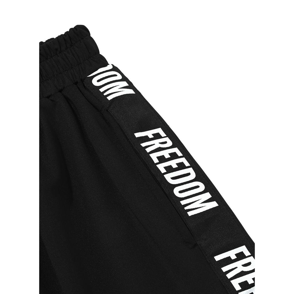 FREEDOM Lettering Bermuda Shorts (Black/White)