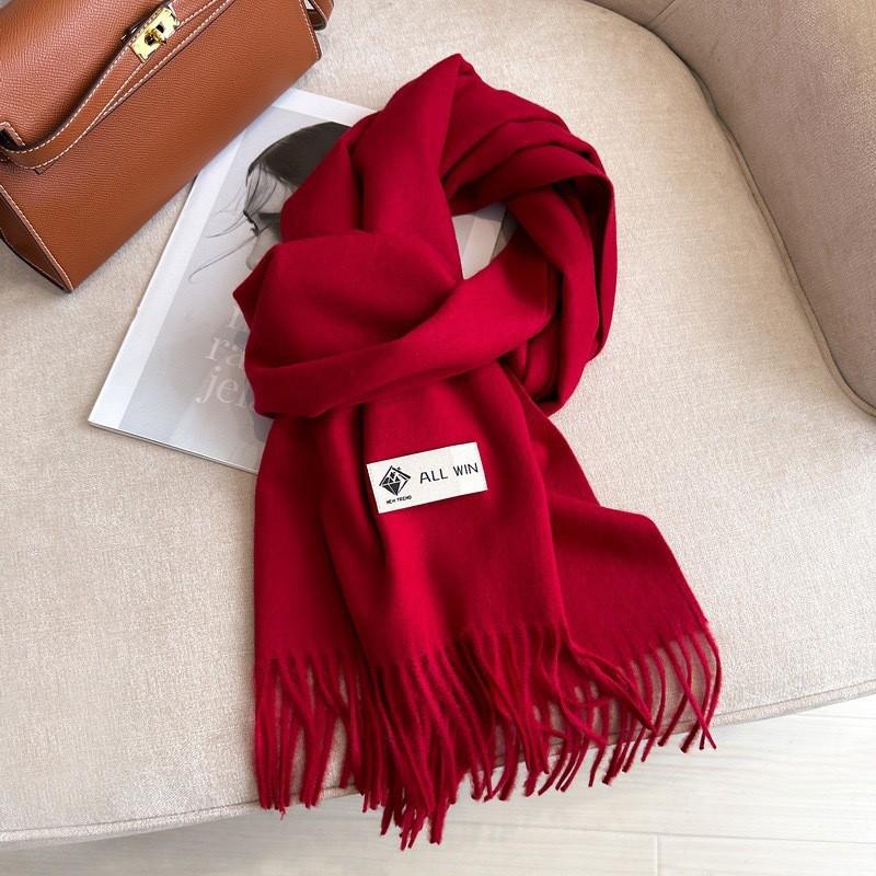 Womens Warm Thick Wool Blend Scarf Long Shawl With Tassels Winter Solid Color Fashion Accessory