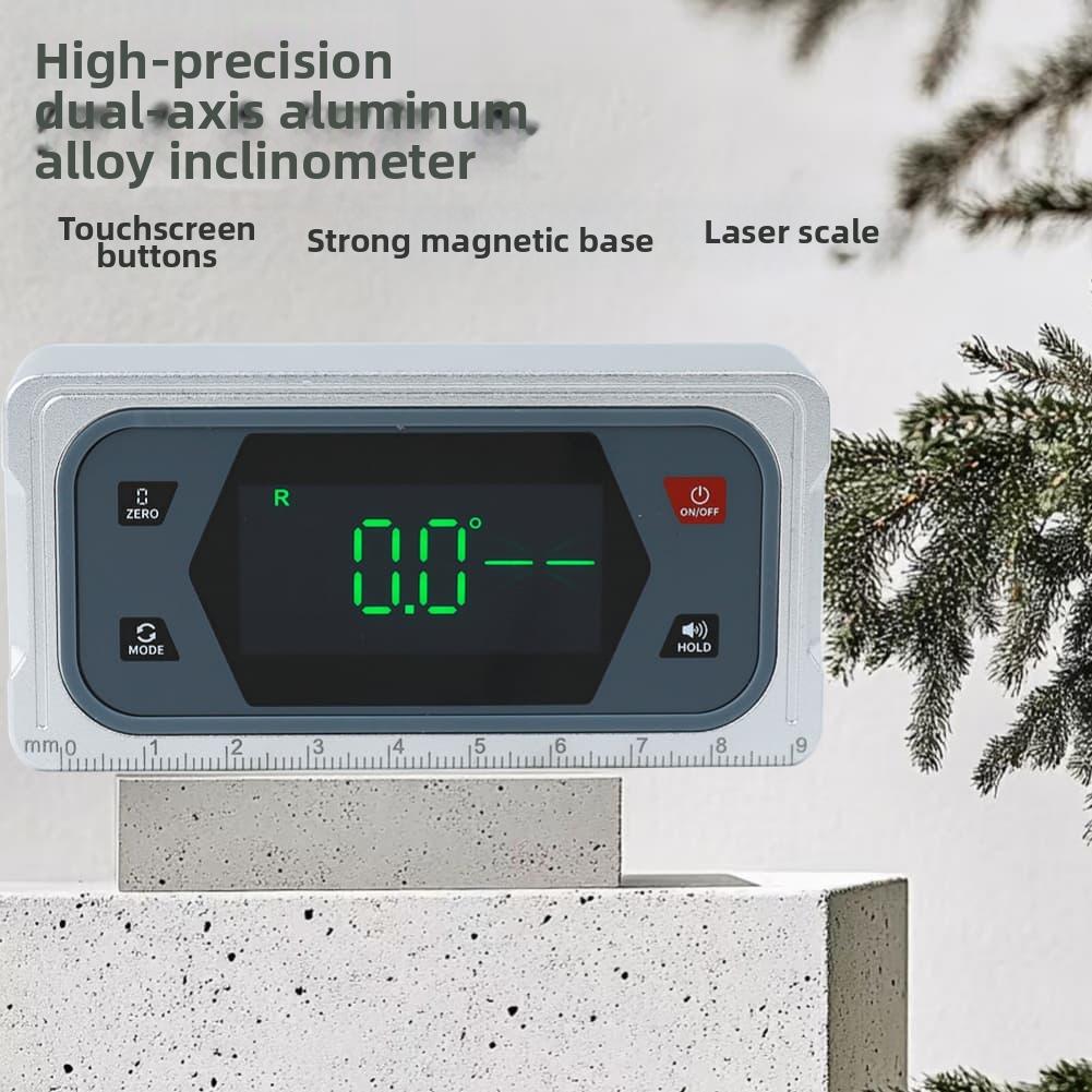High Accuracy Digital Protractor with Magnetic Base and Backlit Display for Metal Surfaces and Pipe Measurements