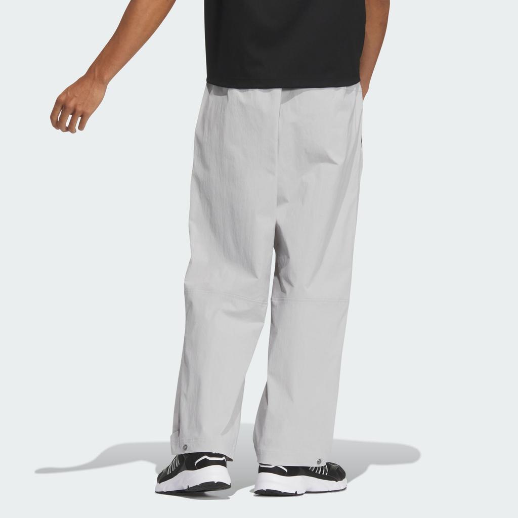 Adidas Verbiage Elastic Waist Solid Color Straight Casual Pants Men Bottoms Light-Grey JN9459