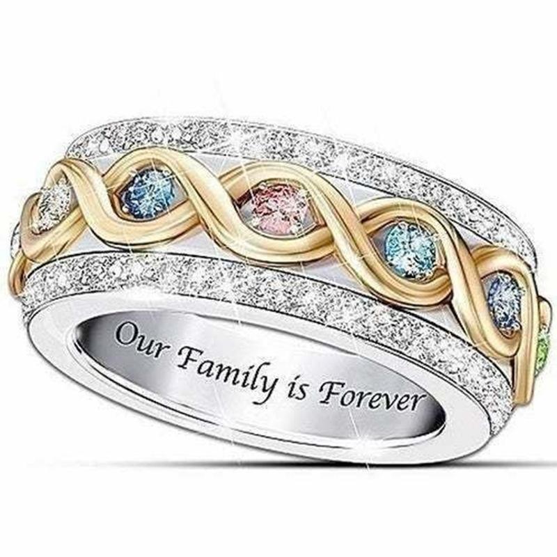 

Двухцветное кольцо 18 карат Forever Family Красочное обручальное кольцо.