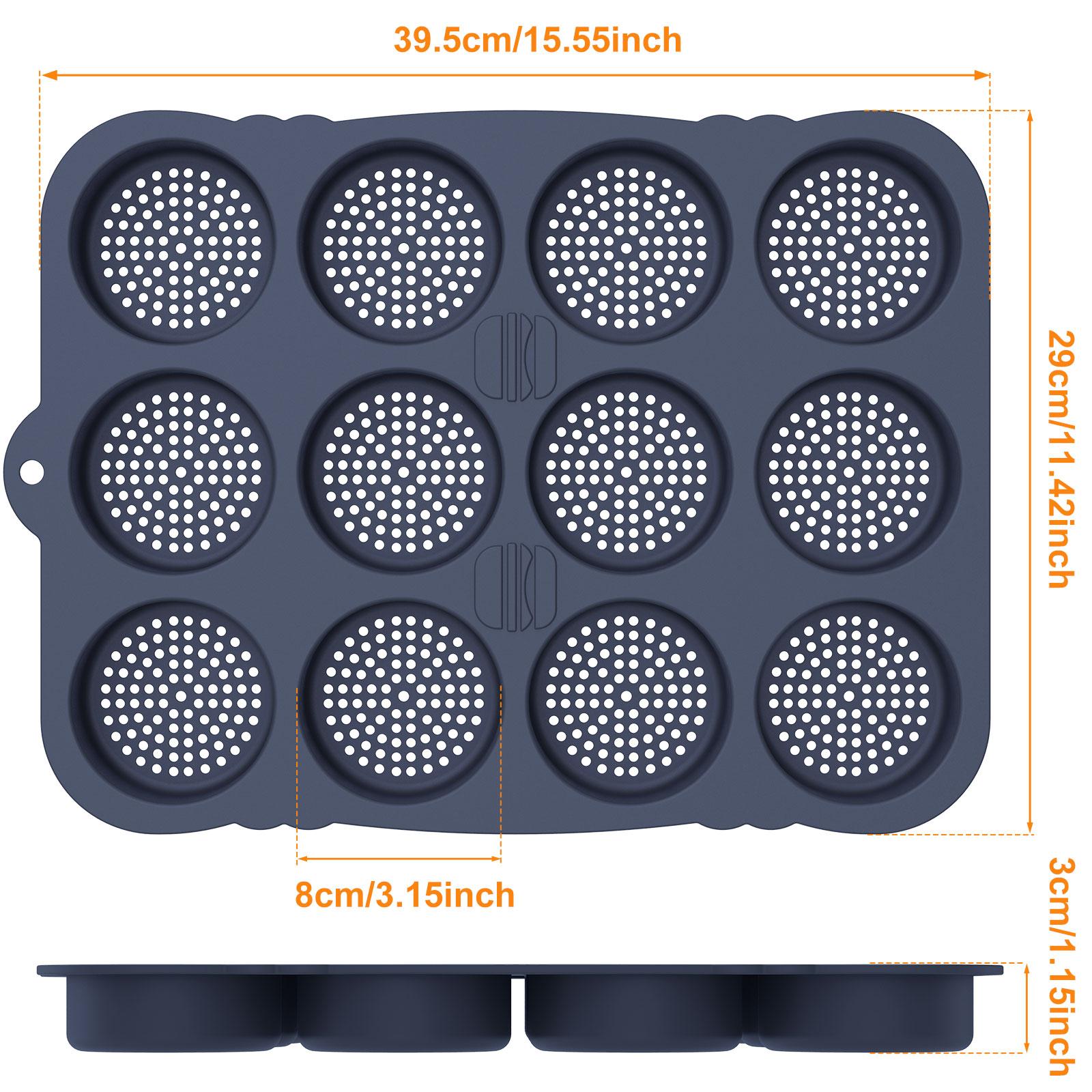 Non Stick Hamburger Bun Molds Silicone Hamburger Bun Pan Hamburger Bread Pan Easy to Release Baking Pan 8/12 Cavity Reusable